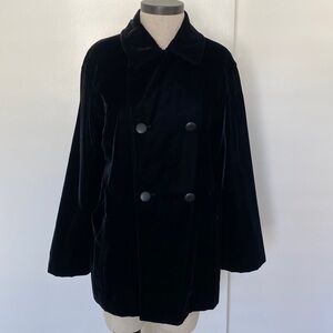 Black Velvet Pea Coat Isaac Mizrahi M